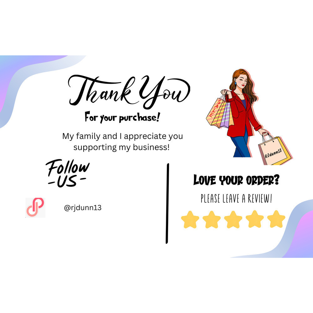 @rjdunn13 Custom Made Thank You Cards 250 Count